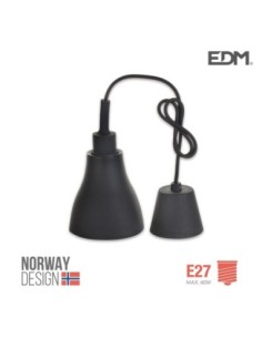 COLGANTE DE SILICONA NORWAY DESIGN E27 60W NEGRO EDM