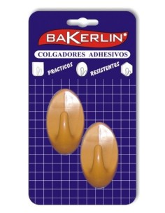 Colgador adhesivo Mod.77 madera 2pzs.