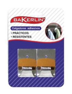 Colgador adhesivo Mod.84 marron 2pzs.