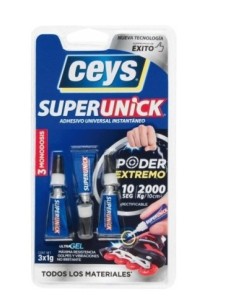 PEGAMENTO INSTANTANEO GEL 1 GRAMO UNICK 3 TUBOS CEYS