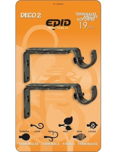 SOPORTE BARRA CORT 19MM E TEN MET NEG-ORO 2 PZ