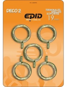 ANILLA CORTINA 19MM METAL CREM DECO 10 PZ