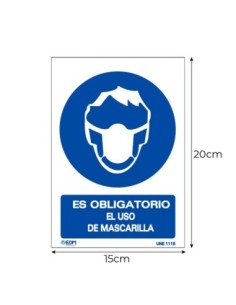 VINILO OBLIGATORIO USO MASCARILLA 150 200MM