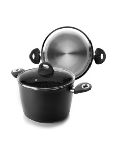 OLLA ALTA 24CM C-TAPA F-DIFUSOR IND ALU.FORJ NATURA IBILI