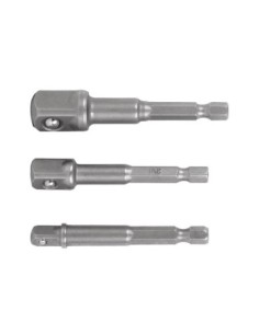 Juego de adaptadores llave vaso 7cm, 1-4  3-8 1-2