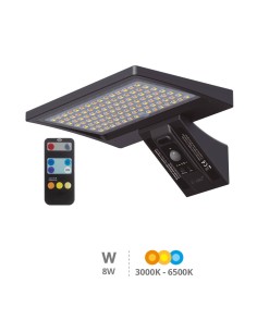 Aplique solar LED Ganda con sensor movimiento y crepuscular 8W 3000   4200   600