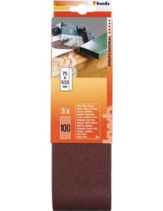 3 Bandas Abrasivas GR 100 75 533 mm