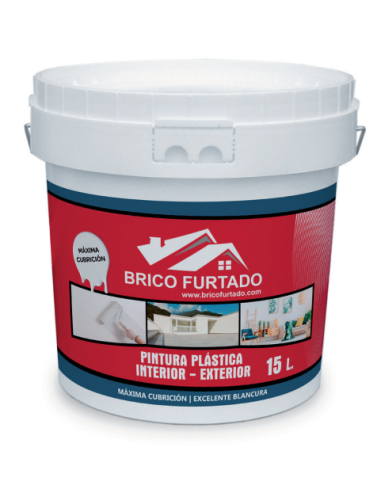 Pintura plástica BRICO FURTADO int/ext de máxima cubrición  15 LT