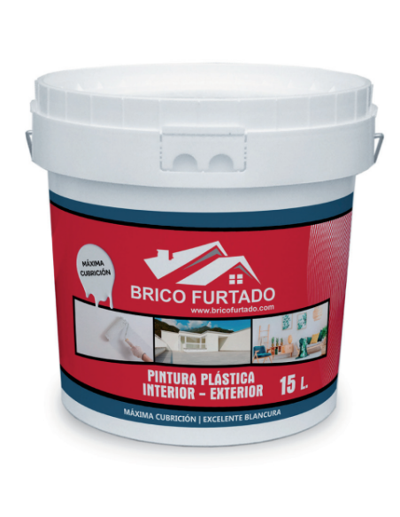 Pintura plástica BRICO FURTADO int/ext de máxima cubrición  15 LT
