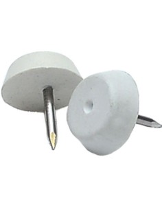 DESLIZANTE CLAVO 15MM BLANCO 4PZS