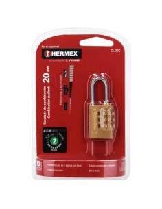 CANDADO LATON COMBINACION 20MM