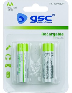 Pila recargable GSC HR6 (AA) 1,2V 2300mAh Blister 2uds