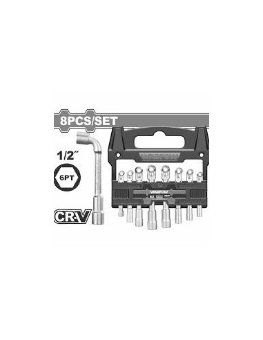 JUEGO 8PZS LLAVES DE TUBO EN L 1-2" WADFOW