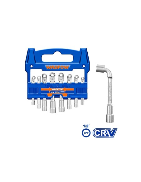 JUEGO 8PZS LLAVES DE TUBO EN L 1-2" WADFOW