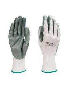 GUANTE NITRILO GRIS CON DORSO TEJIDO DE PUNTO BLANCO TRANSPIRABLE