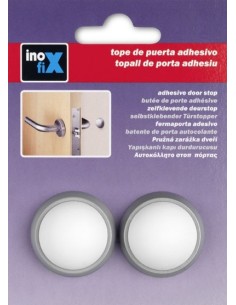 TOPE PUERTA ADHESIVO DE PARED CROMO MATE BLANCO