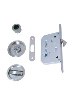 KIT CERRADURA PUERTA CORREDERA C- MULETILLA NIQUEL