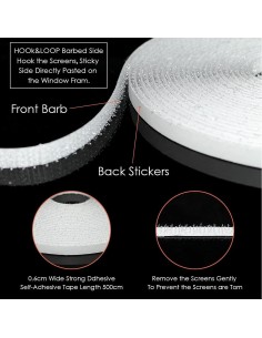 VELCRO PARA MALLA ANTI INSECTOS 9MM 5,6MT BLANCA