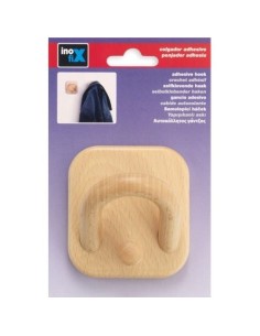 PERCHA MADERA ADHESIVA 1481-8 HAYA BLISTER 1 PZA,