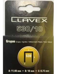 GRAPA CLAVADORA MODELO 530 12MM ACERO CLAVE  1.200 PZ