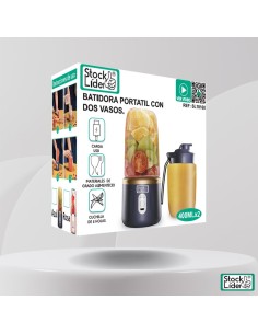 Batidora portátil con dos vasos