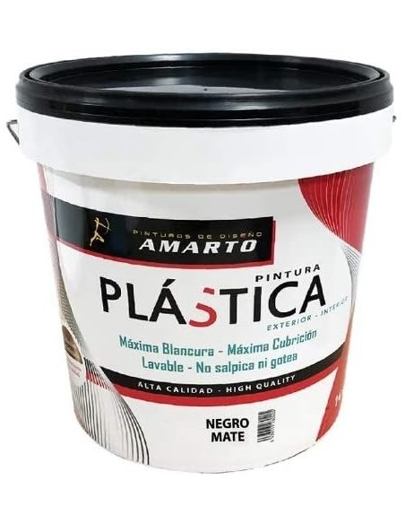 PINTURA PLÁSTICA NEGRO MATE 14L "ACRILICA" INT-E T