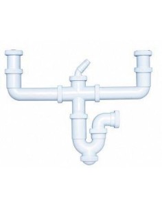 SIFON CURVO LATERAL E TENSIBLE SALIDA HORIZONT DOBLE RACORD