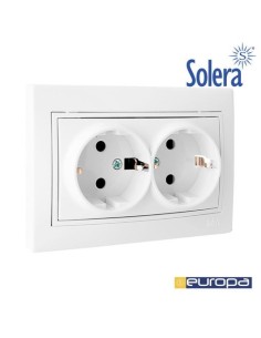 BASE DOBLE DE ENCHUFE 2P+T CON OBTURADOR 16A 250V