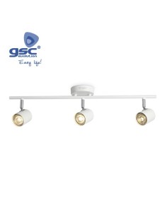 Foco techo triple lineal Serie Edina GU10 Blanco