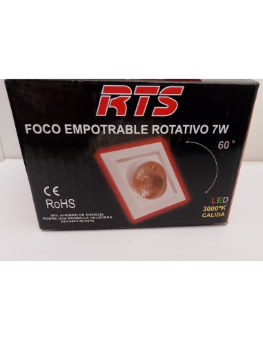 FOCO EMPOTRABLE 7W LUZ CALIDA 3000K 550 LUMEN