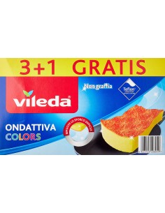 ESTROPAJO DE FIBRA CON ESPONJA COLORS 3+1 159534 VILEDA