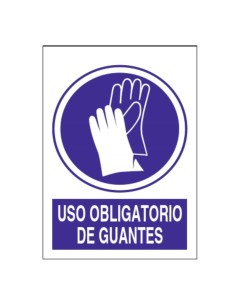 CARTEL SEÑALIZACION 210 300MM PVC OBLIGA USO GUANTES NORMALU