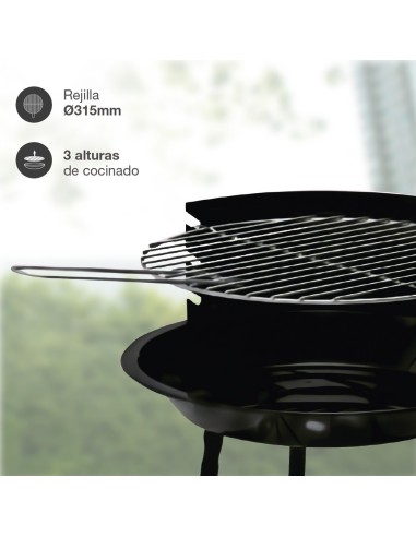 Barbacoa portátil Riglos de acero para carbón Ø355mm