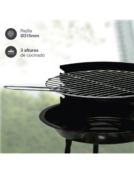 Barbacoa portátil Riglos de acero para carbón Ø355mm