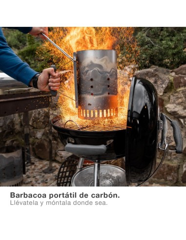 Barbacoa portátil Chasico de acero para carbón con tapa Ø435mm