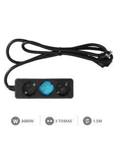 Base múltiple Serie Estándar 3T (3x1.5mm) 1,5M Negro