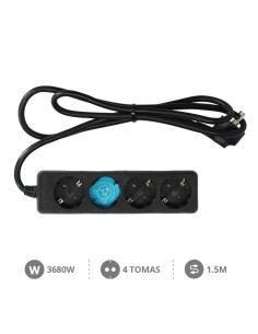 Base múltiple Serie Estándar 4T (3x1.5mm) 1,5M Negro