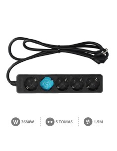 Base múltiple Serie Estándar 5T (3x1.5mm) 1,5M Negro