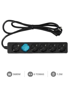 Base múltiple Serie Estándar 6T (3x1.5mm) 1,5M Negro