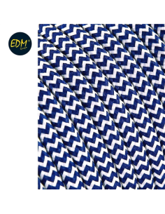 *ULT. UNIDADES* CABLE CORDON TUBULAIRE 2 0,75MM 25MTS RALLADO BLANCO AZUL EURO-M