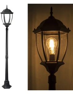*ULT. UNIDADES* FAROL METALICO VINTAGE NEGRO CON BOMBILLA STANDARD INCLUIDA  12