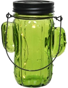 *ULT. UNIDADES* JARRA CON MICROLED SOLAR MODELO CACTUS