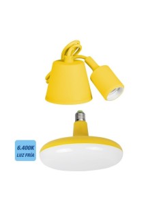 *ULT. UNIDADES* KIT COLGANTE DE SILICONA BOMBILLA INCLUIDA AMARILLO E27 24W 6.40