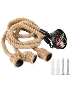 *ULT. UNIDADES* KIT COLGANTE VINTAGE CUERDA CON BOMBILLA TUBULAR INLCUIDA  3 AAA
