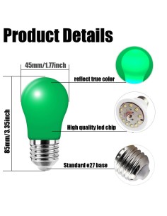 *ULT. UNIDADES* LAMPARA LED STANDAR E27 3W 300 LM VERDE