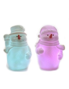 *ULT.UNIDADES*  FIGURA MUÑECO NIEVE LED COLORES SURTIDOS 3 AG13