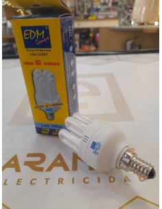 *ULT.UNIDADES* BOMBILLA BAJO CONSUMO MINI 6TUBOS E14 11W 6400K FRIA