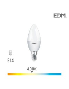 *ULT.UNIDADES* BOMBILLA VELA LED E14 5W 400 LM 4000K LUZ DIA EDM