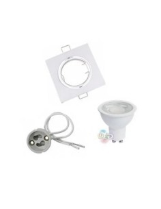 *ULT.UNIDADES* KIT GU10 ORIENTABLE CUADRADO BLANCO