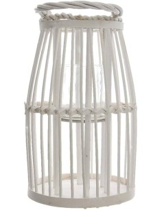 *ULT.UNIDADES* PORTAVELA DE CRISTAL Y MADERA DE SAUCE CON ASA Ø16 35CM